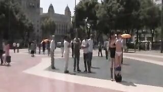 Group sex with a camera in public for extra thrill and excitement
