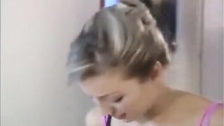 The actress was fucked by listening to two guys getting her pussy pounded