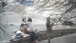 The guy was photographing intimate moments with girls in the public street
