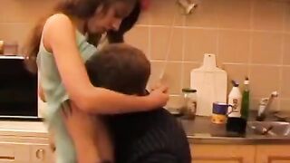 A drunken father fucks his daughter, who couldn’t resist him