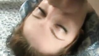 The girl takes a long time to suck the guy’s cock, swallowing deeply