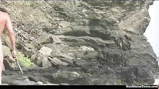 Amateur video of nudist beach, real relaxation without clothes