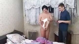 The old woman fucked by her son, exploring forbidden desires in a taboo encounter
