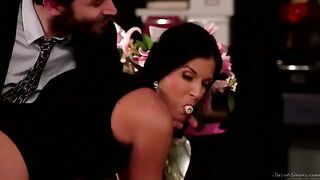 The boss licks the hairy pussy of his secretary in a steamy office scene