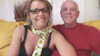 The old man gave her student to a wife in stockings and pantyhose