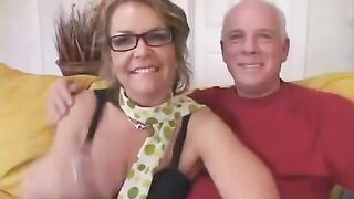 The old man gave her student to a wife in stockings and pantyhose