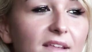 Girl sucks guy’s cock after he fucked her ass