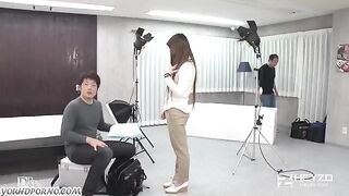 Asian girl loses her innocence at a casting session for an erotic magazine