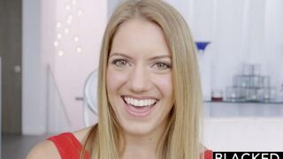 The blonde is fucked in all holes by a huge black dick