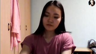 A hot Kazakh chick is fucking with a guy via Skype