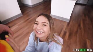 A man with a big dick pushes it deep into the blonde
