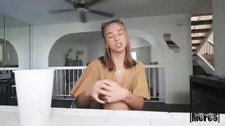 A girl made a blowjob in the car for her favor, but it was too much
