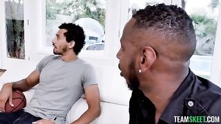 Our Tutor Knows Best - hot interracial FMM threesome with a black beauty