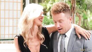 Hot FFM threesome sex with mature blondies and a wild mixer