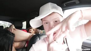 Douchey Dude makes a threesome with the girl he picked up for money