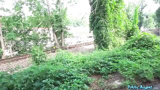 Blonde mature gets her pussy smashed on the public street