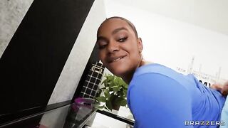 The girl is fucking around in front of her boss