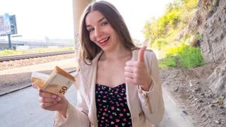 I picked up a cute shy girl and fucked her outdoors for money