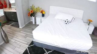 Horny coach fucks with the girl and makes a creampie