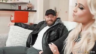 The appetizing woman was fucked on the couch for a lot of money
