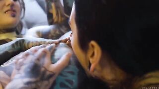 A lesbian has sex with her girlfriend using a strapon dildo