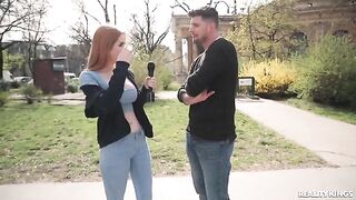 Two redheads are having fun with each other, caressing their breasts