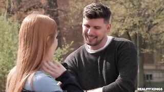 Two redheads are having fun with each other, caressing their breasts