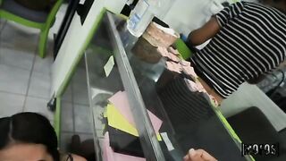 Dirty washing machine scene with a big ass
