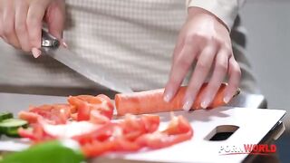 A delight for my body - a sex in the kitchen on the table is a pleasure