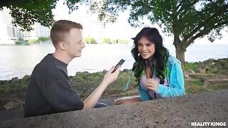 The guy did not have to persuade her for long - the girl was ready