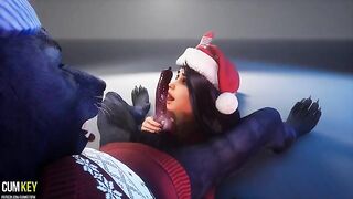 Beauty fucked by a wild werewolf on Christmas, an unusual encounter