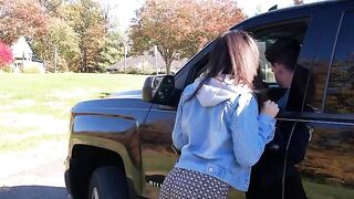A girl was picked up by a driver and she had to pay with sex