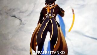 Cosplayer Xiao gets caught masturbating by Zhongli in a steamy scene