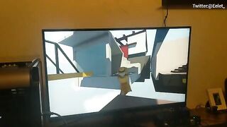 A cute couple has a sex game challenge while gaming together