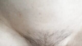 Skinny MILF with hairy pussy rides cock and squirts like a mad one