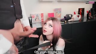 A kind girl is choosing a new toy in the shop, showcasing Pinkloving’s playful energy