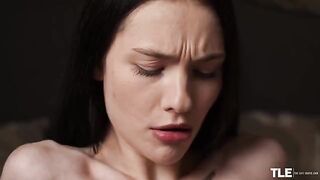 The girl is not embarrassed to show her body to the camera