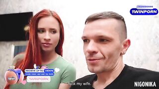 Two young Russian girls are having fun with some guys in this hot video