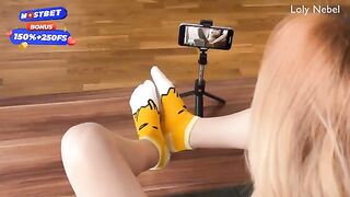 Decided to make a footjob video with a hot, 18-year-old cutie