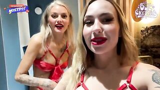 The girl is having fun with two guys at the same time