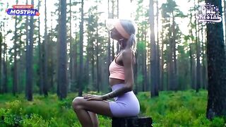 A beautiful girl sucked the cock of her neighbor in the forest