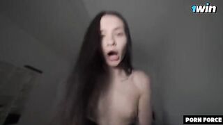 She couldn't hold back and was shaking all over the place