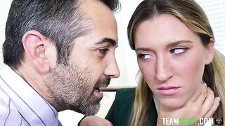 The principal, the teacher, and the student get fucked in an FFM threesome