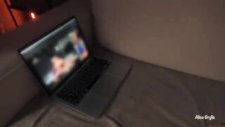 Watching porn on Pornhub made her so horny, she was eager to take me hard