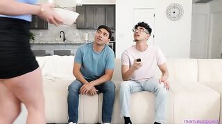 Hot mom swap action with a guy who doesn’t mind experimenting