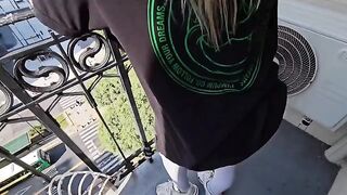 The old man checked the size of her cunt hole with his dick