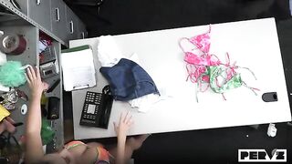 The blonde is having sex and she's dreaming, probably about sex