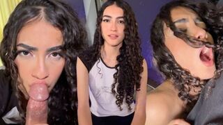 A cute Latina girl is having passionate sex and can't hold back her orgasm