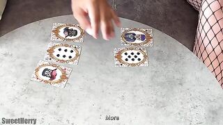The cards predicted that the baby would jump on the dick, and so it was