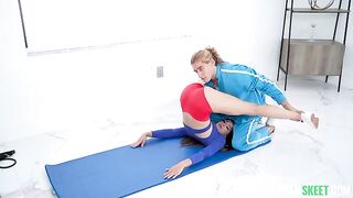 Instead of jogging, a brunette gets fucked in the gym, showcasing her tongue skills